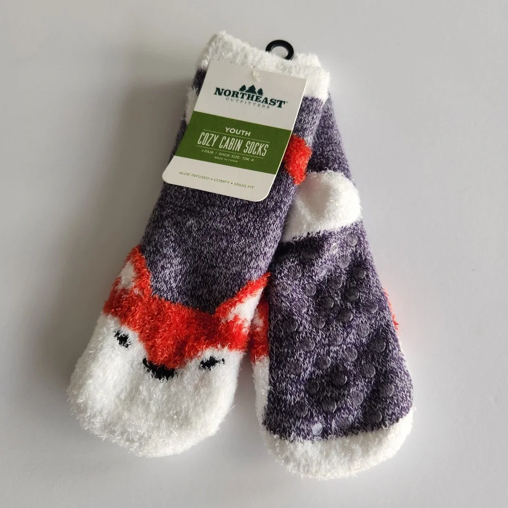 Northeast Outfitters‎ Youth Cozy Cabin Socks Fox Critter animal NEW